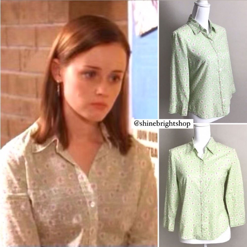 Rare Early 2000s Vintage Floral Blouse ASO Rory Gilmore in Gilmore Girls - Picture 2 of 12